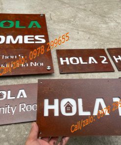 hiệu ứng rỉ sét biển số nhà dẹp nổi bật