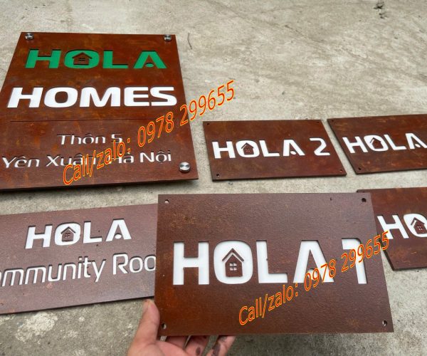 hiệu ứng rỉ sét biển số nhà dẹp nổi bật