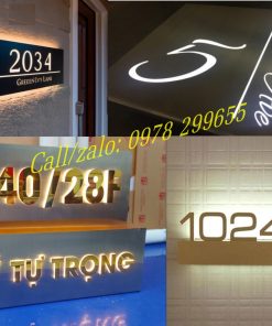 Biển số phòng số nhà phát sáng đẹp ấn tượng