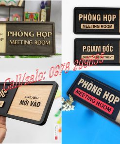 Biển số tên phòng họp trượt bằng gỗ