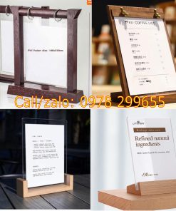 Kệ menu gỗ đặt bàn khổ A5 giá rẻ