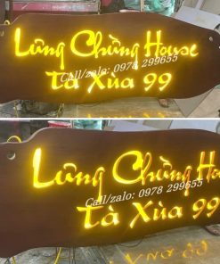 Biển gỗ homestay villa đẹp có đèn sáng led