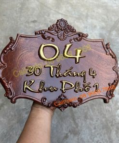 Biển số nhà bằng gỗ