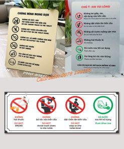 Biển nội quy, quy định trong nhà vệ sinh toilet