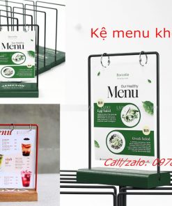 Kệ menu khung sắt khổ A5